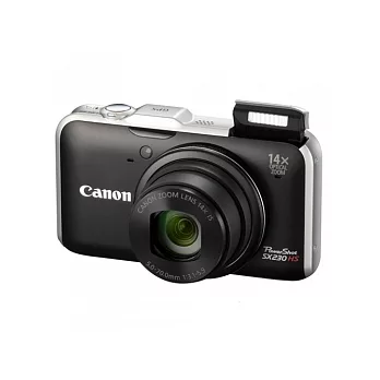 Canon SX230HS - 14倍變焦內置GPS相機-黑色(中文平輸)+SD8G+專用鋰電池+相機包+數位清潔組+螢幕保護貼