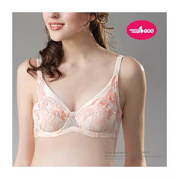 六甲村蜜桃橘全罩式哺乳胸罩90E