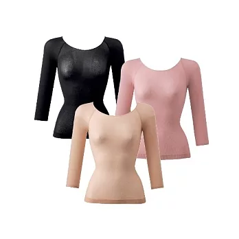 素肌feel輕如羽毛極薄冬季保暖衛生衣黑M~L