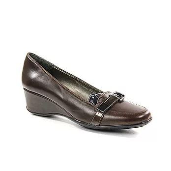 STONEFLY_義大利時尚品牌．典雅氣質皮帶釦飾低跟氣墊楔型鞋-咖啡 色-37 號