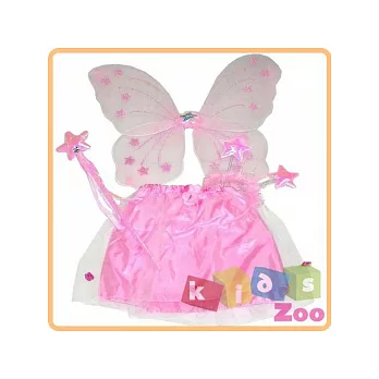 Kids Zoo-《萬聖.聖誕派對必備》變裝秀造型_四件組蝴蝶套(粉)