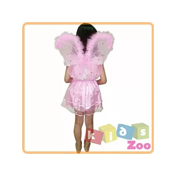Kids Zoo-《萬聖.聖誕派對必備》變裝秀造型_粉色羽絨蝴蝶兩件套