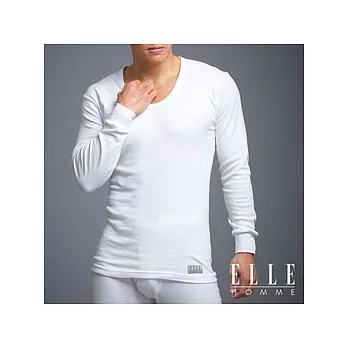 ELLE HOMME 秋冬衛生衣系列 ~U領長袖衫《超值3件組》白色_M