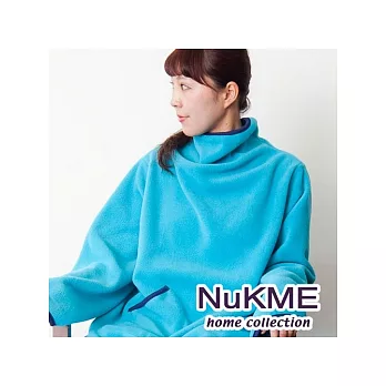棉花田【NuKME】時尚創意保暖袖毯-水藍色
