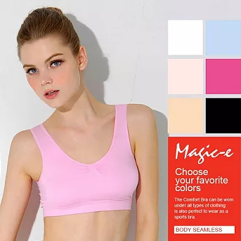 魔法e裳＊B060A-2【圓領運動內衣】無縫超彈力*舒適貼身無束縛感*居家休閒有氧韻律瑜珈(黑色附三