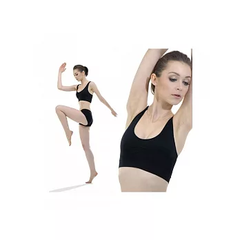 魔法e裳＊B007-2【挖背運動內衣組】無縫3D超彈力*居家休閒有氧韻律舞蹈瑜珈(黑色附魔法胸墊)