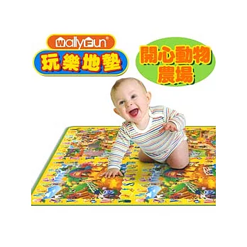 WallyFun 嬰兒玩樂爬行墊 - 開心動物農場