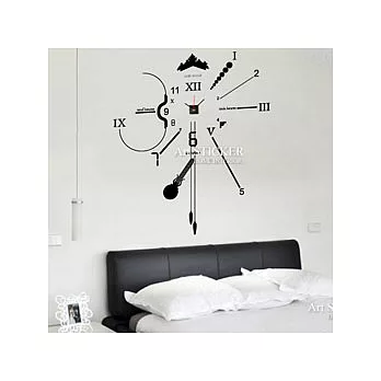 Art STICKER璧貼 。獨家創意時尚時鐘(C033-黑色)