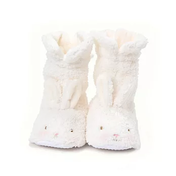美國Bunnies By The Bay海灣兔，小兔白色長靴(6~12M)，Blossom’s Snugs 6-12