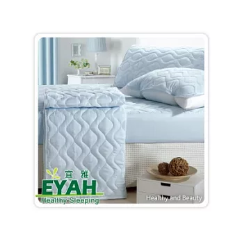 【EYAH宜雅】純色保潔墊-床包式單人2入組(含枕墊)迷情藍