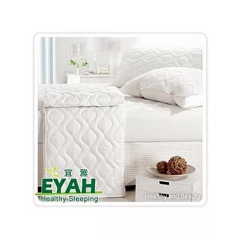【EYAH宜雅】純色保潔墊-床包式單人2入組(含枕墊)-純潔白白色