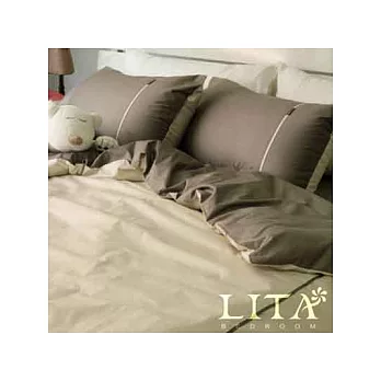 LITA麗塔【繽紛玩色-瑪奇朵】加大四件式純棉薄被套床包組