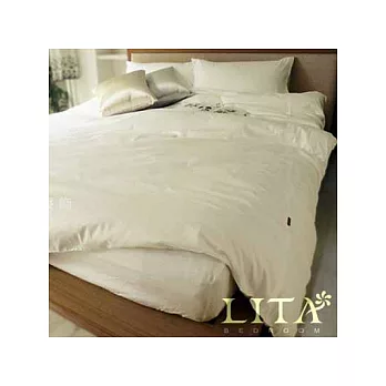 LITA麗塔【玩色-米白】加大四件式純棉薄被套床包組
