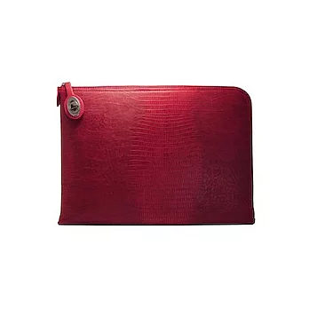 【SHOWY FASHION 】義．時尚 13吋經典筆電保護袋 都會暗紅(蜥蜴紋)