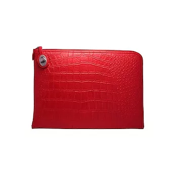 【SHOWY FASHION 】義．時尚 13吋經典筆電保護袋 時尚豔紅(鱷魚紋)