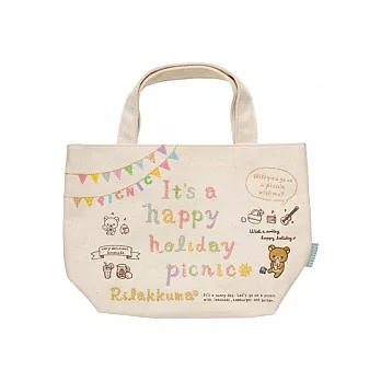San-X 懶熊假日野餐系列帆布手提袋(小)