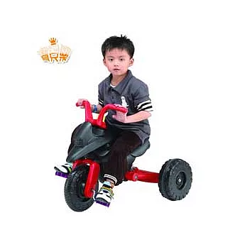 【寶貝樂】冒險家越野彈力三輪車(黑)-台灣生產