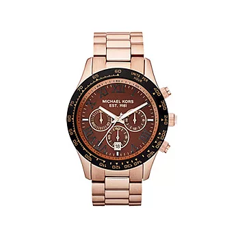 Michael Kors 羅馬情人三環計時腕錶 (玫瑰金)