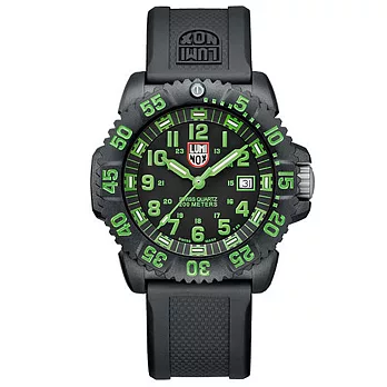 LUMINOX 海豹\部隊指標系列經典腕錶-黑x綠時標/44mm