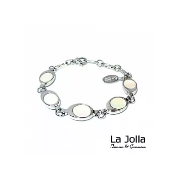 LaJolla泰姬瑪哈 純鈦鍺手鍊(白珍珠母貝)