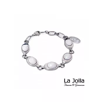 LaJolla泰姬瑪哈 純鈦鍺手鍊(白瑪瑙)