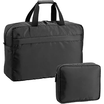 《Addex》Nylon 經典摺疊旅行袋(黑2入)