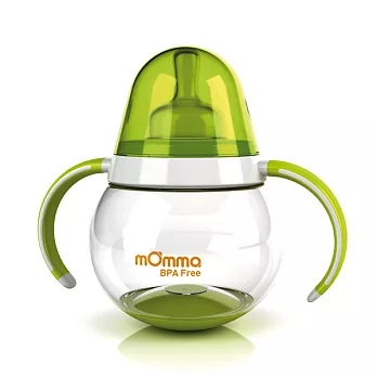 義大利mOmma PP防脹氣不倒翁學習奶瓶雙把手(綠色)