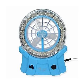 《隨身光源》USB風扇帶32LED燈-黃色/藍色藍