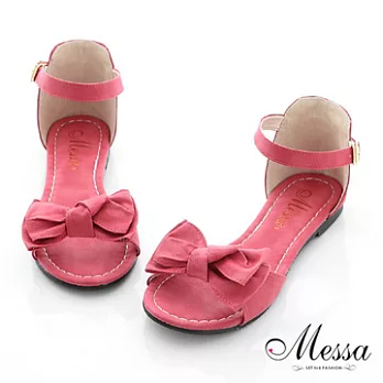【Messa米莎】(MIT)仲夏甜美蝴蝶結內真皮平底涼鞋35紅色