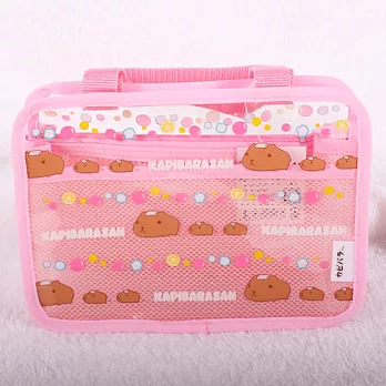 Kapibarasan 水豚君溫泉系列SPA防水收納提袋(粉/藍/咖)粉