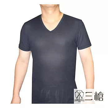 【三槍牌】時尚型男經典排汗速乾V領短袖衫~3件組M黑白淺藍
