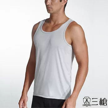 【三槍牌】時尚經典排汗速乾型男彩色E棉背心~3件組M白丈青灰