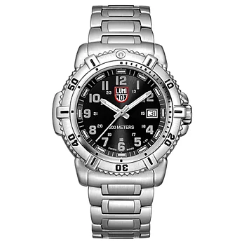 LUMINOX 雷明時7250系列鋼鍊運動腕錶38mm-黑色