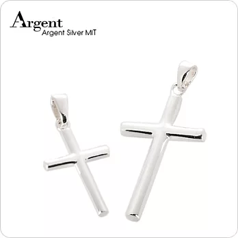 ARGENT銀飾圓柱十字架(大+中)純銀對鍊
