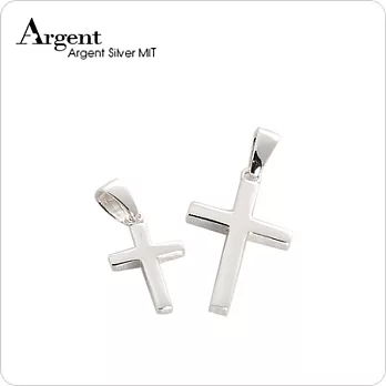 ARGENT銀飾 方柱十字架(中+小)純銀對鍊