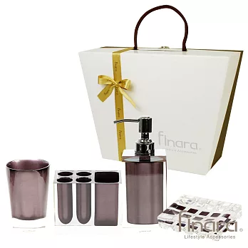 純粹系列-紫色水晶, 精品衛浴精裝禮盒四件組紫