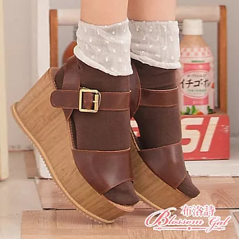 Blossom Gal日系公主風點點蕾絲花瓣短襪(質感咖)