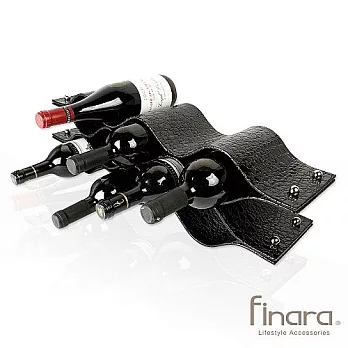 精品家飾/生活擺件, 黑鱷魚皮CEO手工皮革十瓶紅酒架(二入)