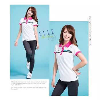 ELLE Active 印花POLO衫_白M白色
