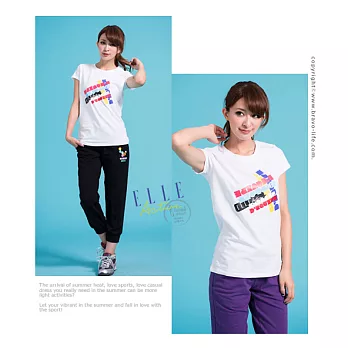 ELLE Active 圓領印花T恤_白M 白色
