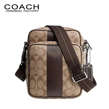 《COACH》新款 咖啡色PVC 防水材質斜背包