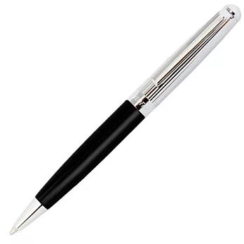 filofax 迷你直條經典原子筆-黑+銀色銀