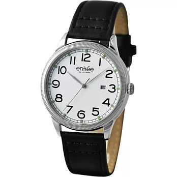 LICORNE entree 優雅純淨夜光日期時尚腕錶(白)