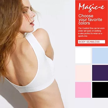 魔法ｅ裳＊B062-2【大U露背背心】無縫３Ｄ超彈力*大U美背舒適貼身*深紫附三角杯薄墊