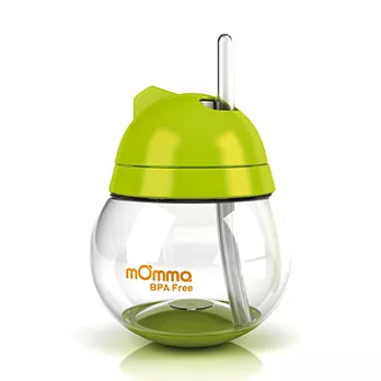 義大利mOmma 吸管防滲漏不倒翁學習水杯綠色