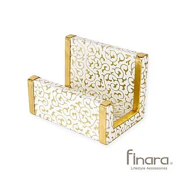 手工製-時尚餐廳飯店專用皮革名片座(雪祭金色)