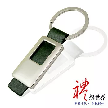 PLATO禮想世界-「尼羅河風情」皮質刻字鑰匙圈(時尚黑)