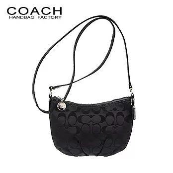 《COACH》黑色C Logo半圓小斜背包