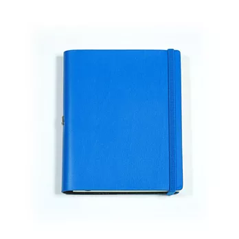 Jadeco / 客製 Vattern notebook平紋皮革筆記本 A6 橫條內頁藍色