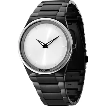 POLICE 闇城計時不鏽鋼腕錶-銀/40mm